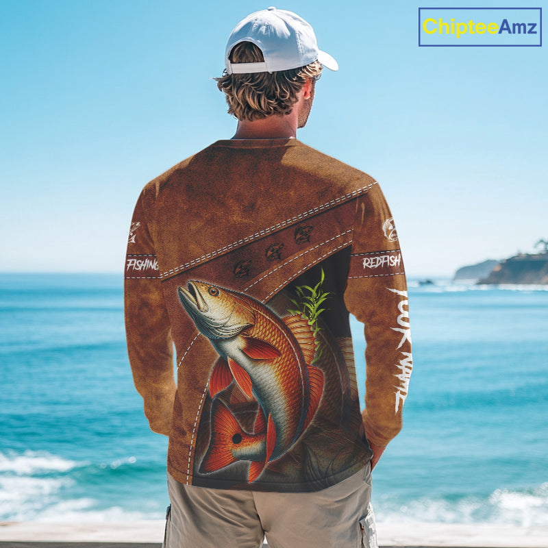 Redfish fishing UV protection custom name fishing shirts, performance shirts for men, women, kid NQS11458