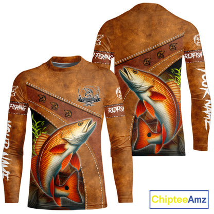 Redfish fishing UV protection custom name fishing shirts, performance shirts for men, women, kid NQS11458