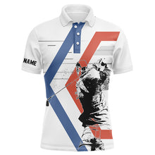 Load image into Gallery viewer, Mens golf polo shirt custom white golf wear men's clothes, golf team outfit NQS7832