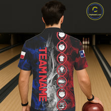 Load image into Gallery viewer, Red, White &amp; Blue Smoke Texas Flag Patriotic Team Bowling Hawaiian Shirt Custom It's in my DNA Shirt NQS11265