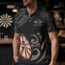 Load image into Gallery viewer, Personalized Black tribal pattern Darts Shirts For Men Custom Retro Team Darts Jerseys NQS9551
