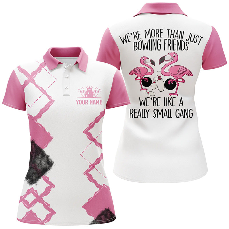 Custom Pink bowling shirt for women – personalized team jersey front view