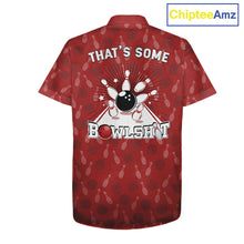 Load image into Gallery viewer, Funny Retro Hawaiian bowling shirts Custom That's some bowshit bowling button up shirts | Red NQS11509