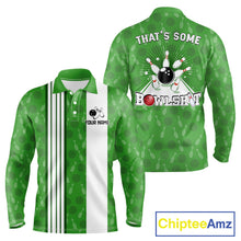 Load image into Gallery viewer, Custom Retro Bowling Team Shirts For Men That's some bowshit Funny Bowling Pattern Jerseys | Green NQS11511
