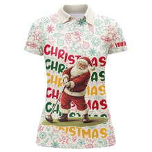 Load image into Gallery viewer, Funny Christmas Santa Women golf polo shirts custom women's golf outfits, personalized golf gifts NQS8998