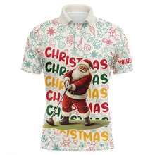 Load image into Gallery viewer, Funny Christmas Santa Mens golf polo shirts custom men's golf outfits, personalized golf gifts NQS8998