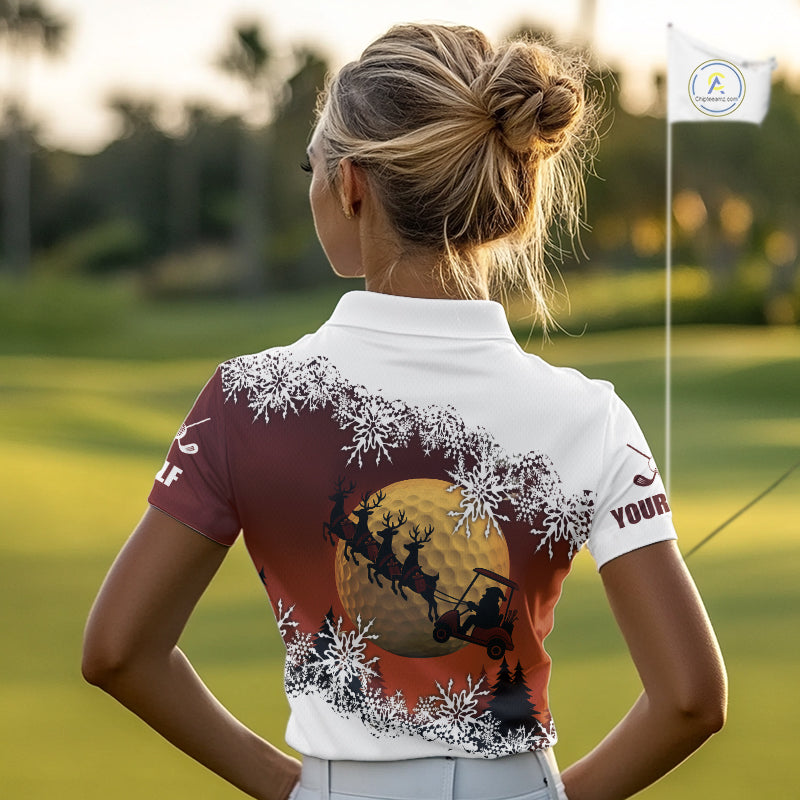 Christmas Golf Polo Shirts For Women Custom Ladies Golf Outfit, Christmas Golf Gifts NQS10926