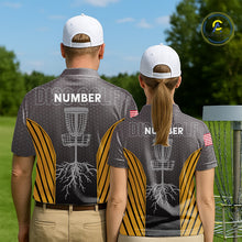 Load image into Gallery viewer, Disc golf t-shirts, polos, hoodies for men, women custom name, number camo disc golf jerseys | Yellow NQS11303