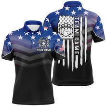 Load image into Gallery viewer, Mens bowling Polo, Quarter zip shirts Custom American flag patriotic bowling team league jerseys NQS8096