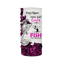 Load image into Gallery viewer, Bass Fishing Pink Camo custom Women Fishing Shirts You say girls can't fish, I say watch me NQS1509
