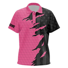 Load image into Gallery viewer, Personalized Kid golf polos shirt custom pink golf ball skin black american flag golf apparel for Kid NQS9775