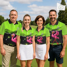 Load image into Gallery viewer, Funny Flamingo Green Women Golf Polo Shirts Custom Flamingo Team ladies golf tops, funny golf gifts NQS11675