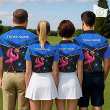 Load image into Gallery viewer, Funny Flamingo Blue Golf Polo Shirts For Men Custom Flamingo Team mens golf tops, funny golf gifts NQS11676