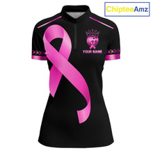 Load image into Gallery viewer, Black and Pink ribbon Breast Cancer Bowling ball Shirts for Women Custom Bowling Team jerseys NQS11691