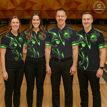 Load image into Gallery viewer, Black and Green clovers St Patrick's Day Bowling Shirts for Women Custom Bowling Team jerseys NQS11692