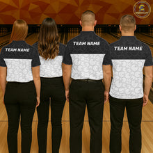 Load image into Gallery viewer, Black and White Bowling Camo Polo, 1/4 Zip Shirts for Women Custom Bowling Team League Bowlers Outfit NQS11701