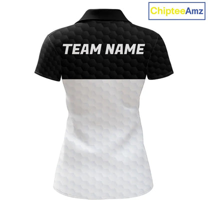 Black and White Golf Polo shirts For Women Custom golf attire for ladies, best golf gifts for women NQS11702