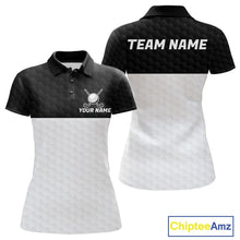 Load image into Gallery viewer, Black and White Golf Polo shirts For Women Custom golf attire for ladies, best golf gifts for women NQS11702