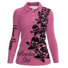 Load image into Gallery viewer, personalized bowling shirt for women – custom name design side view