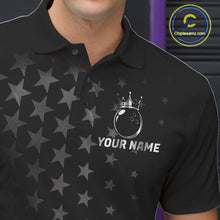 Load image into Gallery viewer, Custom Black American Flag Bowling Team Shirts For Men, Personalized patriotic Bowling League Shirts NQS11706