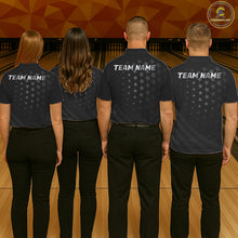 Load image into Gallery viewer, Custom Black American Flag Bowling Team Shirts For Men, Personalized patriotic Bowling League Shirts NQS11706