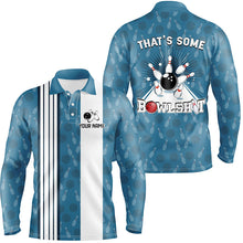 Load image into Gallery viewer, Customized Retro Bowling Team Shirts For Men That's some bowshit Funny Bowling Pattern Jerseys| Blue NQS8608