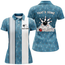 Load image into Gallery viewer, Customized Retro Bowling Team Shirts For Women That's some bowshit Funny Bowling Pattern Jerseys| Blue NQS8608