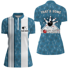 Load image into Gallery viewer, Customized Retro Bowling Team Shirts For Women That's some bowshit Funny Bowling Pattern Jerseys| Blue NQS8608