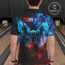 Load image into Gallery viewer, Smoke American Flag Eagle Bowling Shirts For Men Custom patriotic Bowling Team Polo, 1/4 zip Jerseys NQS11179