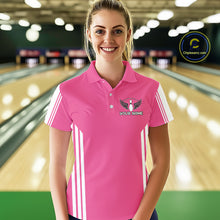 Load image into Gallery viewer, Custom Retro Pink Bowling Polo Shirts, Bowling 1/4 zip jersey For Women, Team Bowling League jerseys NQS11589