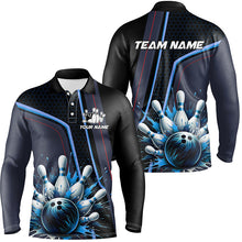 Load image into Gallery viewer, Personalized Bowling shirt for Men Custom Team's Name Bowling League Jersey, Gift For Bowlers | Blue NQS8852