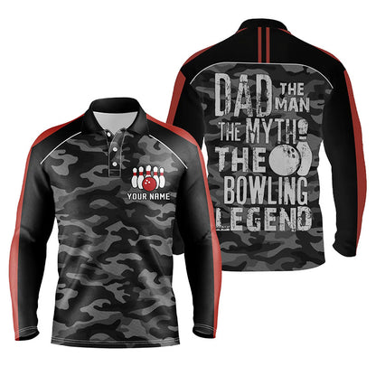 black personalized bowling shirt for bowling – custom name design side view
