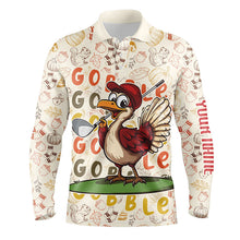 Load image into Gallery viewer, Funny Thanksgiving Turkey Mens golf polo shirts custom men's golf outfits, personalized golf gifts NQS8625