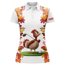 Load image into Gallery viewer, Funny Turkey Women golf polo shirts custom Thanksgiving women's golf outfits, unique golf gifts NQS8626