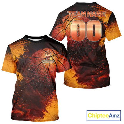 Personalized orange grunge pattern Basketball shirts Custom Basketball team jerseys NQS11390