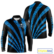 Load image into Gallery viewer, Custom Black and Blue camo Golf Polo Shirt For Men Custom men's golf tops, personalized golf gifts NQS10609