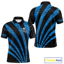 Load image into Gallery viewer, Custom Black and Blue camo Golf Polo Shirt For Men Custom men's golf tops, personalized golf gifts NQS10609