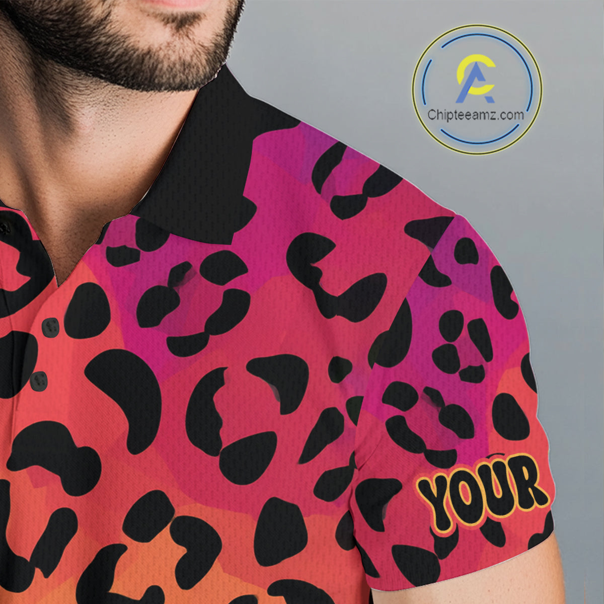 Custom Colorful rainbow pattern Mens golf polo shirt, Personalized animal print golf shirt outfit NQS10405