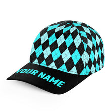 Load image into Gallery viewer, Multicolor argyle pattern custom name golf sun hats, unique golf gifts for golfers NQS9865