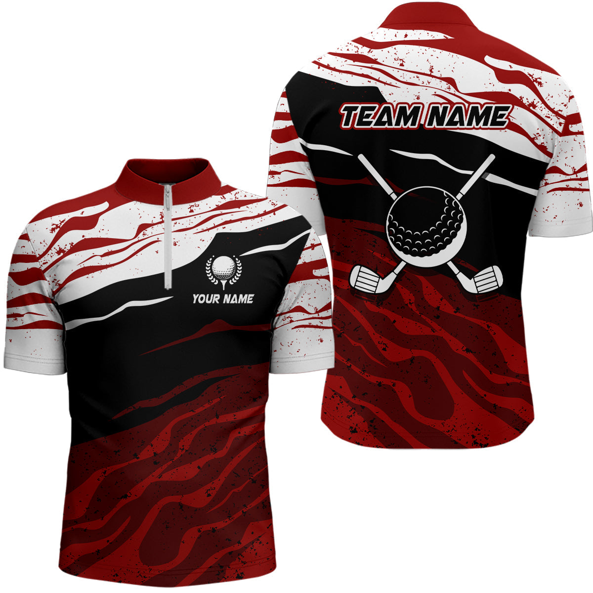 Red, white and black camo Mens Golf Polo Shirts custom men golf tops gifts for the golfer NQS9150