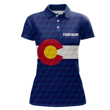 Load image into Gallery viewer, Womens golf polo shirt custom Colorado flag golf ball polos shirt for ladies, patriotic golf gifts NQS7873