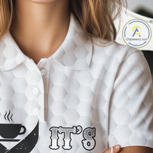 Load image into Gallery viewer, Black and White Women golf polo shirt custom It's in my DNA coffee golf wine ladies golf outfit NQS10390