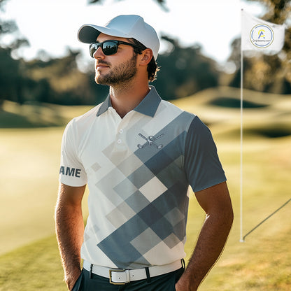 Vintage Pastel Argyle Pattern Golf Polo Shirt For Men Custom retro mens golf outfit NQS10232