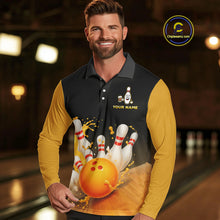 Load image into Gallery viewer, Bowling &amp; Beer therefore i'm here custom funny Bowling shirts for Men, Bowling team apparel NQS10274