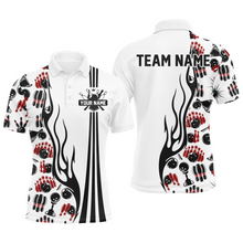 Load image into Gallery viewer, Personalized bowling camo Polo, Quarter Zip shirts for Men, White Bowling Team League Jerseys NQS7733