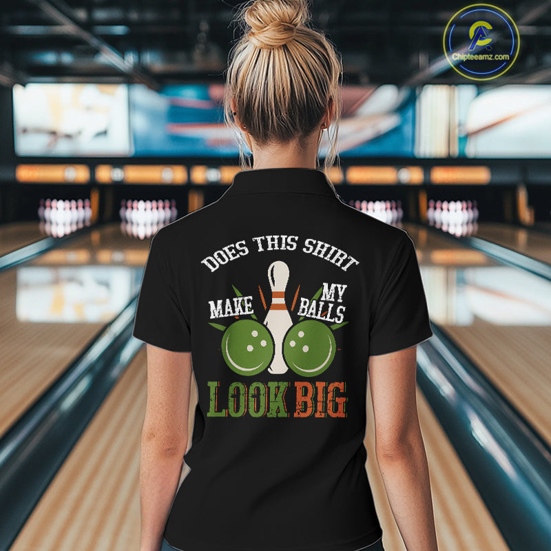 Green & Orange Retro Black Bowling shirts for Women custom Does this shirt make my balls look big NQS10622