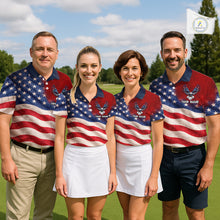 Load image into Gallery viewer, Custom American Flag Eagle Golf Polo Shirts For Women, patriotic Golf attire for ladies NQS11712