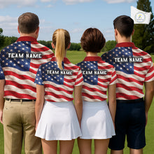 Load image into Gallery viewer, Custom American Flag Eagle Golf Polo Shirts For Women, patriotic Golf attire for ladies NQS11712