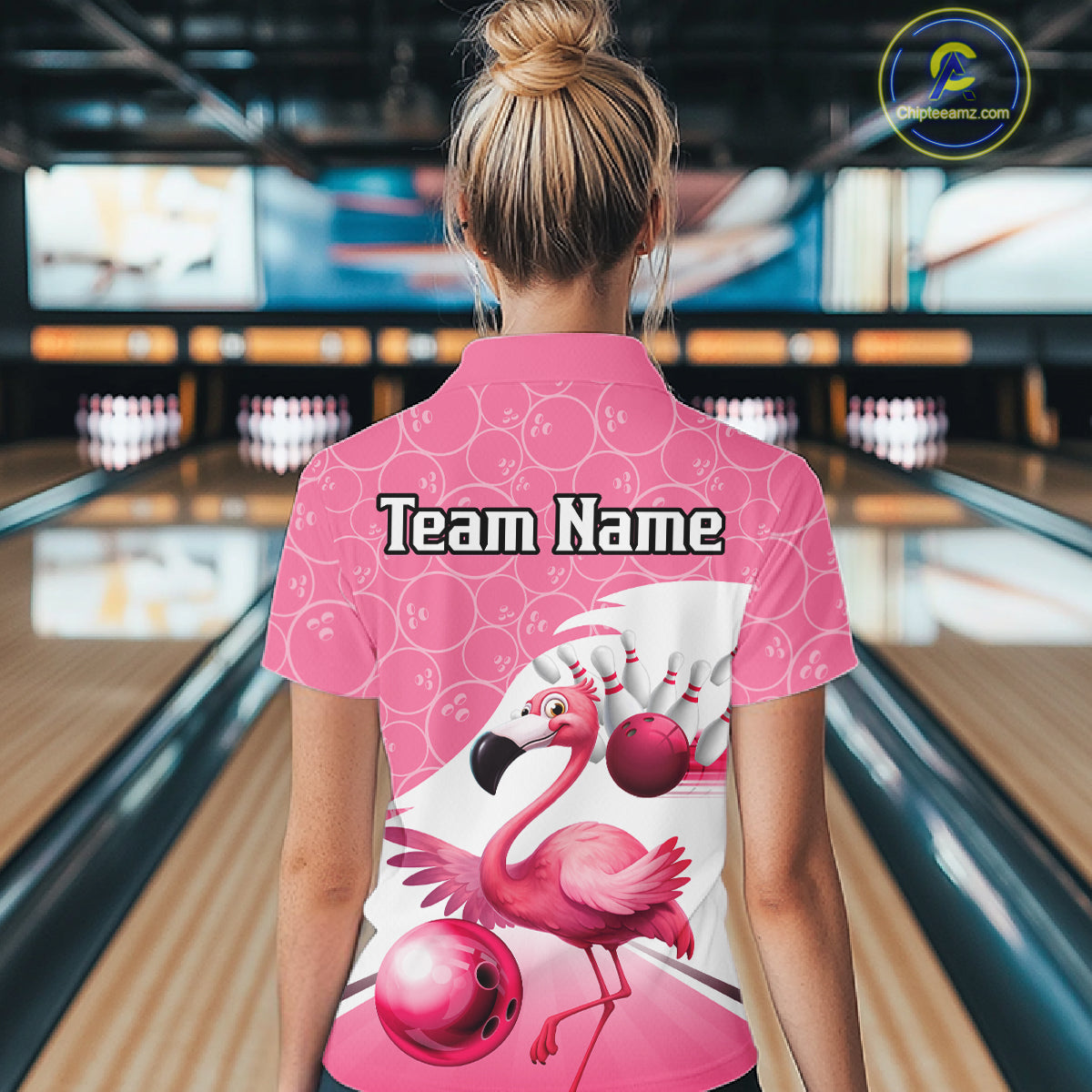 Funny Pink Flamingo Bowling Shirts for Women Custom Flamingo Team bowling jerseys, gift for bowlers NQS11715