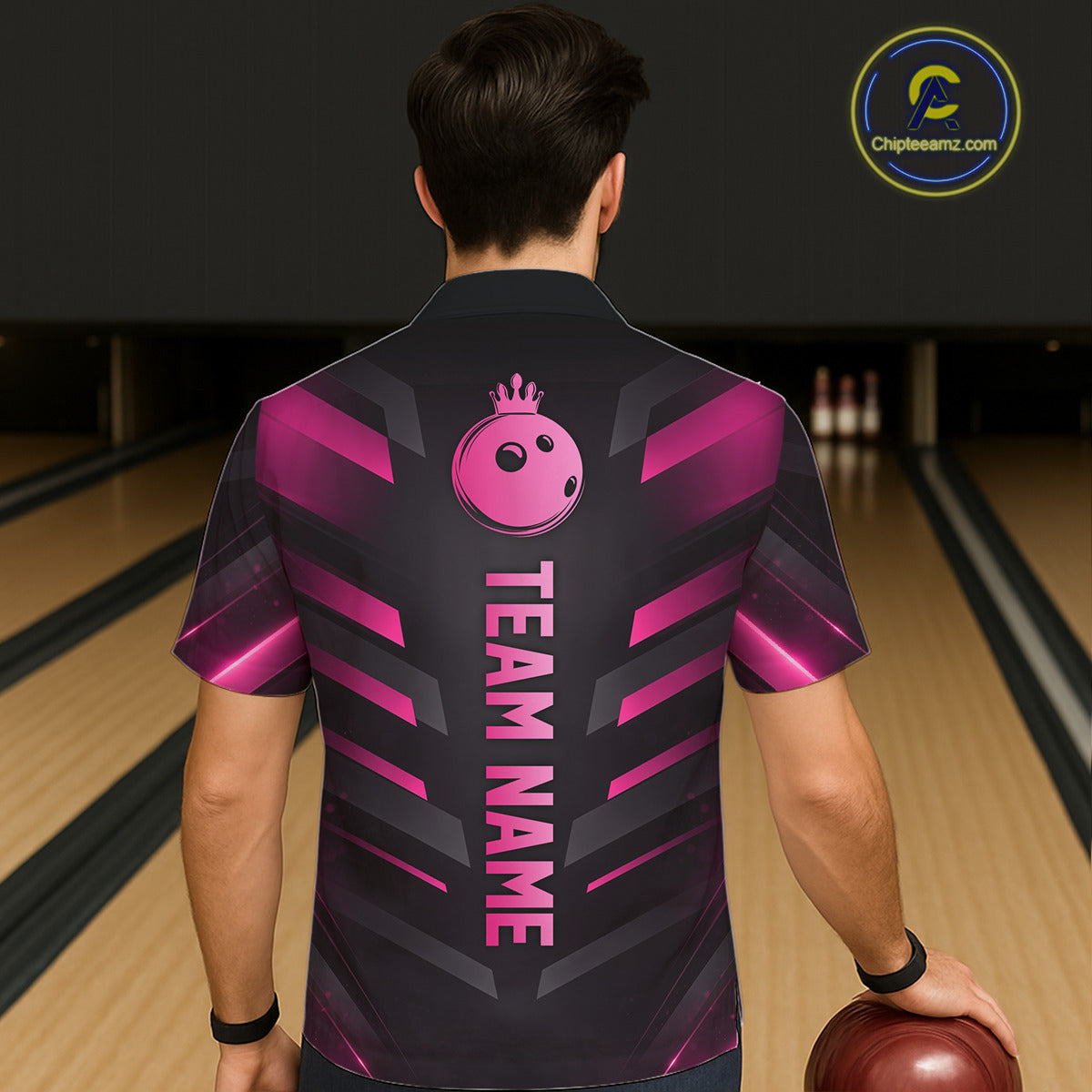 Black and Pink Bowling Button-up Shirt Custom Team Hawaiian Bowling Jersey, Gift For Bowler NQS11633